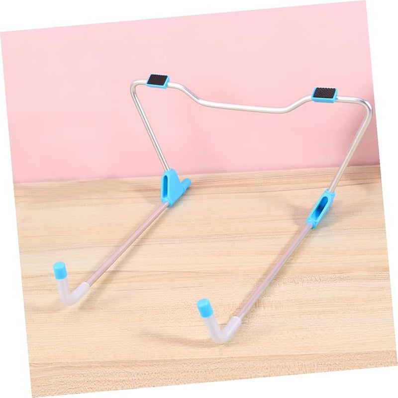 Blue Aluminum Laptop Stand Portable Foldable Cooling Rack for Home Office Travel - Image 3